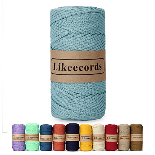 Likeecords Poliestere Corda 4mm x 130m,Cordino Per Borse Uncinetto,Polipropilene Macrame Corda intrecciata,Macramè Filo per Appendiabiti per Fiori, Home Decor （Verde） von Likeecords