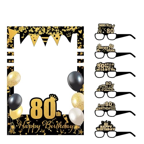 LilaLemon Papierbrille zum 80. Geburtstag für Männer und Frauen, Partygeschenke und Requisiten, 7-teiliges Set LilaLemon Papierbrille zum 80. Geburtstag für Männer und Frauen, Partygeschenke und Requisiten, 7-teiliges Set von LilaLemon
