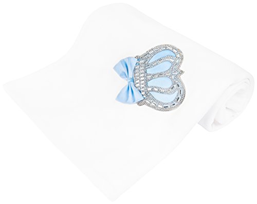 Lilax Baby-Wickeldecke für Neugeborene, Kronen-Schmucksteine, Blau, 86 x 76 cm von Lilax