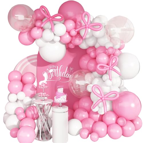 Lilbitty 118 Stück Rosa Weiße Ballonbogen Set, Baby Pink Luftballons Garland mit 18 Zoll Transparenten Luftballons, Makronen Pink Lang Ballon für Mädchen Geburtstag und Babyparty Dekoration Lilbitty 118 Stück Rosa Weiße Ballonbogen Set, Baby Pink Luftballons Garland mit 18 Zoll Transparenten Luftballons, Makronen Pink Lang Ballon für Mädchen Geburtstag und Babyparty Dekoration von Lilbitty