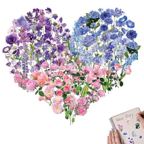 Lilbitty 120 Stück Blumen Sticker Set, Transparent Selbstklebende Aufkleber für Scrapbook, Journaling und Fotoalbum, Vintage Blumen Sticker für Erwachsene, DIY Basteln, Wasserfest für Fotoalbum Lilbitty 120 Stück Blumen Sticker Set, Transparent Selbstklebende Aufkleber für Scrapbook, Journaling und Fotoalbum, Vintage Blumen Sticker für Erwachsene, DIY Basteln, Wasserfest für Fotoalbum von Lilbitty