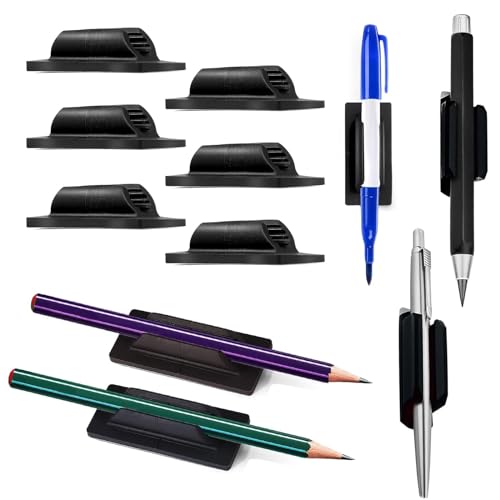 Lilbitty 6 Stück Stifthalter für den Schreibtisch, Stifthalter für die Befestigung von Klemmbrettern im Klassenzimmer, selbstklebender Stifthalter aus Silikon (Schwarz) von Lilbitty