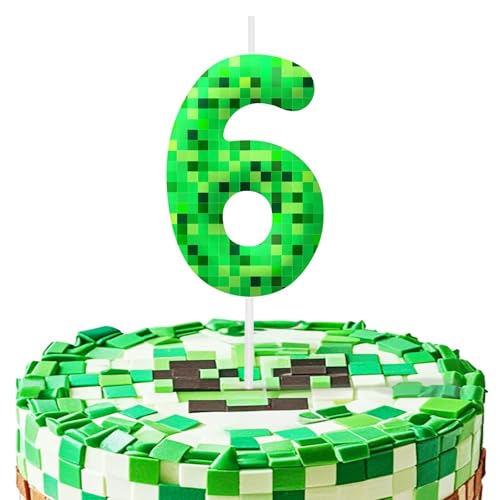 Lilbitty 6. Geburtstag Zahlenkerze Für Kinder, Retro-Pixel-Design In Grün, Sicher Und Langlebig, Dekoration Für Partys Und Feste Lilbitty 6. Geburtstag Zahlenkerze Für Kinder, Retro-Pixel-Design In Grün, Sicher Und Langlebig, Dekoration Für Partys Und Feste von Lilbitty