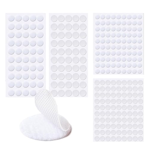 Lilbitty 624 Stück Klettband Selbstklebend 10mm 20mm, Klettverschluss Selbstklebend, Klettpunkte Selbstklebend 312 Paar, Stark Klett Klebe Klettbänder für Papier Metall von Lilbitty