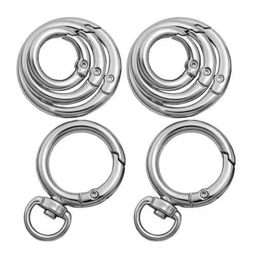 Lilbitty 8 Stück Schlüsselring Set, Silberne Runde Karabinerhaken, Robuster Schlüsselring Für Schlüsselanhänger, Handtaschen, DIY Zubehör Und Mehr von Lilbitty