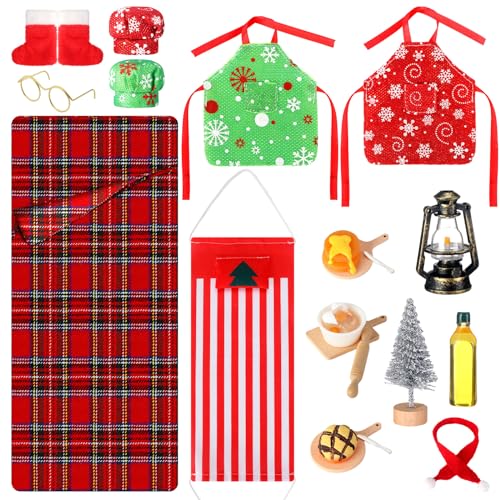 Liliful 22-teiliges Mini-Elfen-Puppen-Bäcker-Outfit-Set, Elfenzubehör, inklusive Schürze, Hüte, Nudelholz, Eierkeks-Tablett, Rührschüssel, Schlafsack, Brille, Schal, Hängematte, Schuhe für kleine Liliful 22-teiliges Mini-Elfen-Puppen-Bäcker-Outfit-Set, Elfenzubehör, inklusive Schürze, Hüte, Nudelholz, Eierkeks-Tablett, Rührschüssel, Schlafsack, Brille, Schal, Hängematte, Schuhe für kleine von Liliful