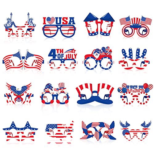 Liliful 32 Stück Papierbrille mit amerikanischer Flagge, 4. Juli, patriotische Party-Kostüm, Fotoautomaten-Requisiten, Brille für Unabhängigkeitstag, Souvenir, 4. Juli, USA-Flagge, Partyzubehör Liliful 32 Stück Papierbrille mit amerikanischer Flagge, 4. Juli, patriotische Party-Kostüm, Fotoautomaten-Requisiten, Brille für Unabhängigkeitstag, Souvenir, 4. Juli, USA-Flagge, Partyzubehör von Liliful