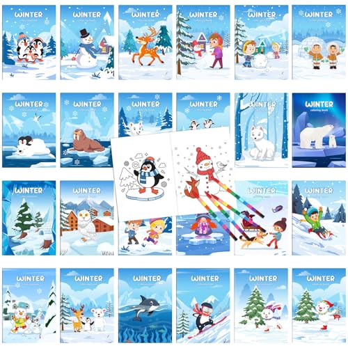 Liliful Blumen-Malbuch für Erwachsene und Kinder, zum Selbermachen, Kunst, Stressabbau, Zeichenbuch mit Mustern für Erwachsene, Partygeschenke, Geschenktüten und Urlaubsgeschenke (Winter) von Liliful
