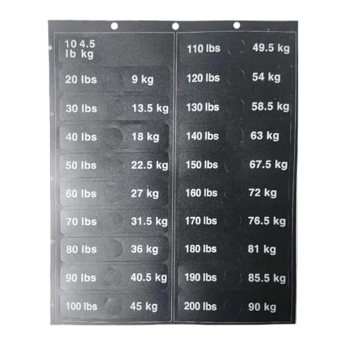 Gewichtsblock-Aufkleber, 4,5 kg bis 90 kg, einfach zu verwendende Gewichtsstapel-Etiketten Gewichtsblock-Aufkleber, 4,5 kg bis 90 kg, einfach zu verwendende Gewichtsstapel-Etiketten von Lilinzhi