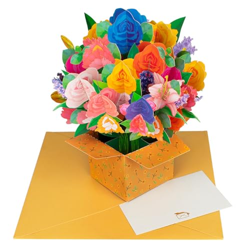 Grußkarte zum Geburtstag Jubiläum Papierblumen Rose/Lilien/Sonnenblumen/Tulpen/Nelken 3D PopUp Blumenstrauß Grußkarte zum Geburtstag Jubiläum Papierblumen Rose/Lilien/Sonnenblumen/Tulpen/Nelken 3D PopUp Blumenstrauß von Lilinzhi