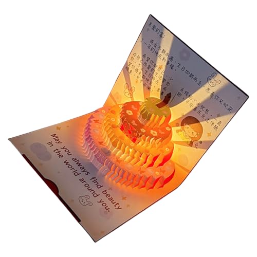 Musical Happy Birthday Card Mit Licht Und Sound Geburtstagsgrußkarte Licht Und Musik Für Kinder Erwachsene Jubiläum Mit Musiklichtern von Lilinzhi