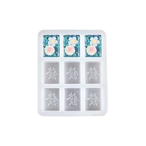 Professionelle Mahjong-Epoxidharz-Form, Kuchendekorationswerkzeug, lustige Kristall-Tropfen-Mahjong-Schlüsselanhänger-Silikonformen von Lilinzhi