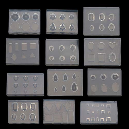 Silikon-3D-Gießformen, Epoxidharz, Herzform, quadratisch, oval, Schmuckformen für Schmuck, Halskette von Lilinzhi