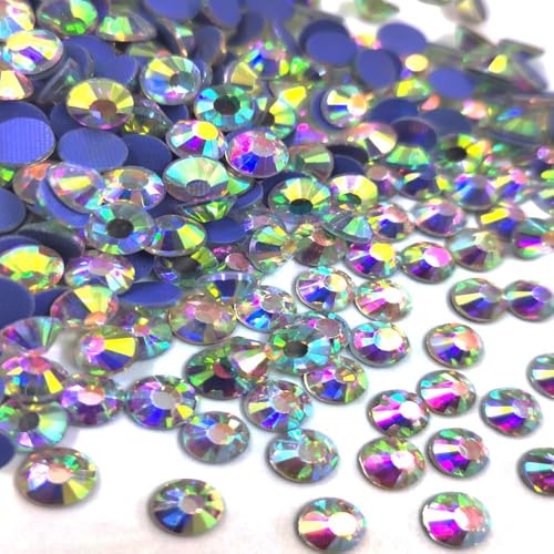 Liliume 1440 Pcs Hotfix Strasssteine SS16 Kristall-AB Strasssteine 20 Farben 4 Größen Runde Glas Strass für Kleidung Schuhe DIY Handwerk(Kristall AB-SS16) von Liliume