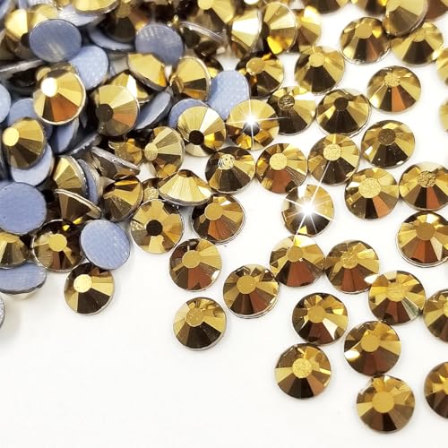 Liliume 1440Pcs Hotfix Strasssteine 20 Farben 4 Größen Runde Glas Strass für Kleidung Schuhe DIY Handwerk (Mine-Gold, SS20)… von Liliume