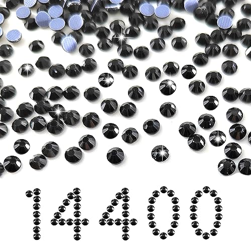 Liliume 14400Pcs Hotfix Strass SS6 Schwarz Strass Runde Kristall Edelsteine Glas Steine für Kleidung Schuhe DIY Handwerk(SS6-Schwarz)… von Liliume