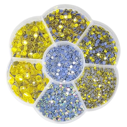 Liliume 5000pcs Hotfix Strasssteine Citrin Strasssteine 21 Farben 5 Größen 2mm 3mm 4mm 4.8mm Strass Glas Runde Strasssteine (Citrin) von Liliume