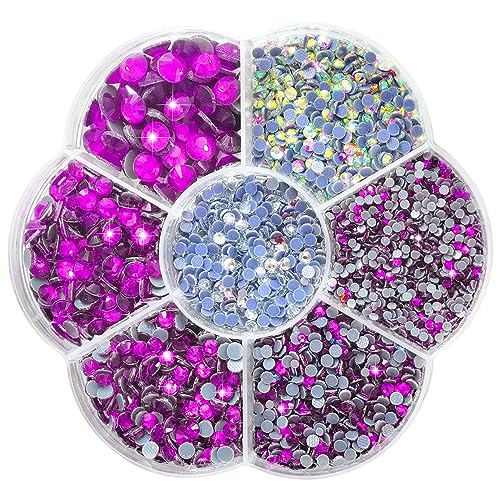 Liliume 5000pcs Hotfix Strasssteine Light Violet Strasssteine 21 Farben 5 Größen 2mm 3mm 4mm 4.8mm Strass für Kleidung Schuhe und DIY Handwerk(Light Violet) von Liliume