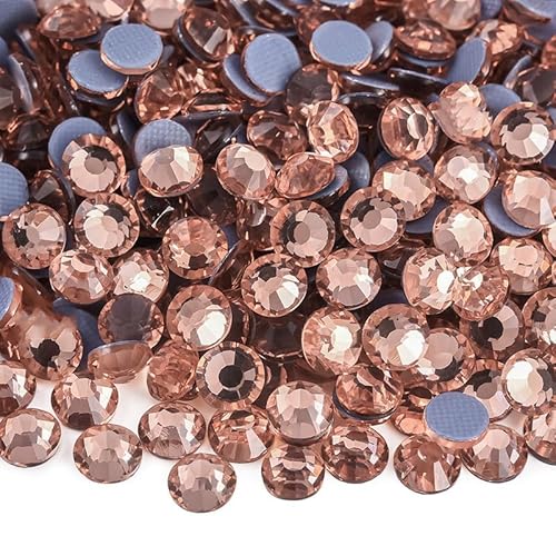 Liliume 5760Pcs Hotfix Strasssteine 20 Farben 4 Größen Runde Glas Strass für Kleidung Schuhe DIY Handwerk (Champagne, SS6) von Liliume