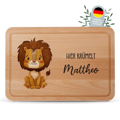 Lilletå ® Personalisiertes Holzbrett Tiergruppe - Individuelles Frühstücksbrettchen mit Hochwertigem UV-Druck für Kinder - Brettchen, Frühstück Brett, Schneidebrett (Eckig Größe XL) von Lilleta