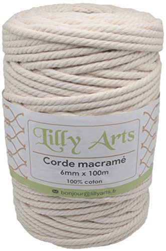 Lilly Arts Makramee garn - 6 mm x 100 m aus Baumwolle, Kordel Makramee, Baumwollgarn, Baumwollkordel – Natur 6 mm x 100 m. Lilly Arts Makramee garn - 6 mm x 100 m aus Baumwolle, Kordel Makramee, Baumwollgarn, Baumwollkordel – Natur 6 mm x 100 m. von Lilly Arts