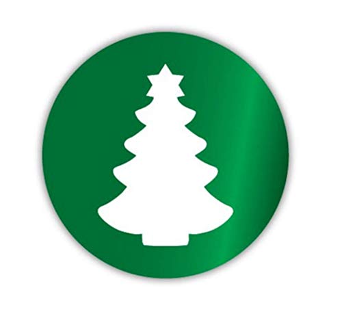 Geschenk-Etiketten Tannenbaum E-652-250 - 30 mm rund - Haftpaper Grün-glänzend - Motiv Weiß - 250 Stück/Rolle Geschenk-Etiketten Tannenbaum E-652-250 - 30 mm rund - Haftpaper Grün-glänzend - Motiv Weiß - 250 Stück/Rolle von LillyDesign