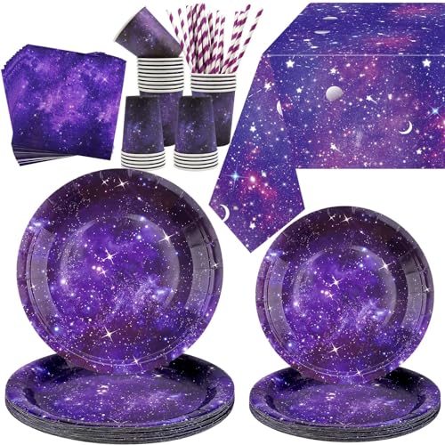 Galaxie Thema Party-Dekorationen, Space Geburtstag Supplies, Einschließlich Teller, Tassen, Servietten, Tischdecke - Outer Space Dekorationen für Kinder, Serviert 20 Galaxie Thema Party-Dekorationen, Space Geburtstag Supplies, Einschließlich Teller, Tassen, Servietten, Tischdecke - Outer Space Dekorationen für Kinder, Serviert 20 von Lilwemen