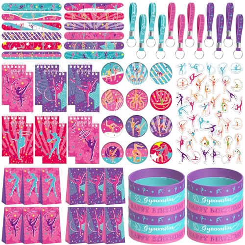 Gymnastik Party Favors, Gymnastik Party Dekorationen Zubehör für Ihre kleinen Tanz Turner, Notebook, Geschenk-Taschen, Slap Armbänder, Gummi Armbänder, Aufkleber, Schlüsselanhänger, Button Pin Gymnastik Party Favors, Gymnastik Party Dekorationen Zubehör für Ihre kleinen Tanz Turner, Notebook, Geschenk-Taschen, Slap Armbänder, Gummi Armbänder, Aufkleber, Schlüsselanhänger, Button Pin von Lilwemen