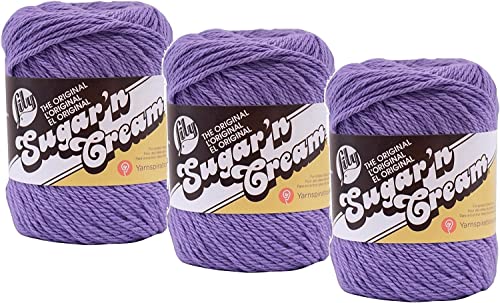 Lily Sugar 'n Cream Solids 100% Baumwollgarn (3er-Pack) (Hot Purple #1317) von Lily Sugar'n Cream