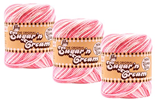 Sugar'N Cream Garn – Ombres Super Size-Strawberry von Lily Sugar'n Cream