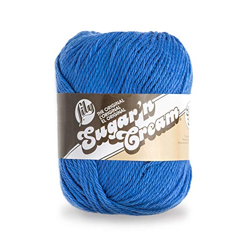 Lily 10201818800 SUGAR N CREAM SUPER SIZE Garn, Blau-Dazzle Blue, 4 oz, 113 g, 174 meter von Lily
