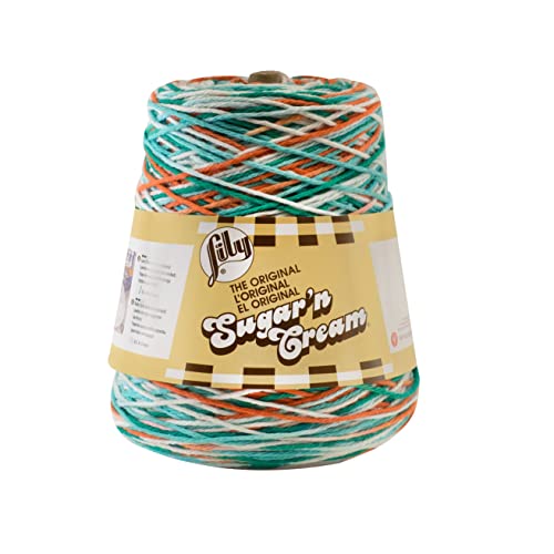 Lily Sugar N Cream Cones Ahoy Ombre Garn – 1 Packung mit 400 g – Baumwolle – #4 Medium – 706 Meter – Stricken/Häkeln von Lily