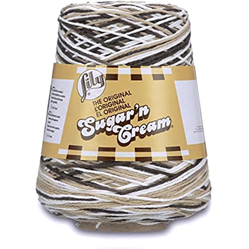 Lily Sugar N Cream Cones Chocolate Ombre Garn – 1 Packung mit 400 g – Baumwolle – #4 Medium – 706 Meter – Stricken/Häkeln von Lily