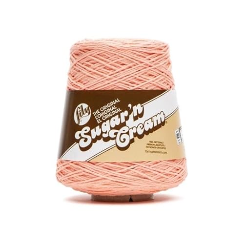 Lily Sugar N Cream Cones Coral Rose Garn, 1 Packung mit 400 g, 100% Baumwolle, Nr. 4 Kammgarn (Medium), 600 m – Stricken/Häkeln von Lily