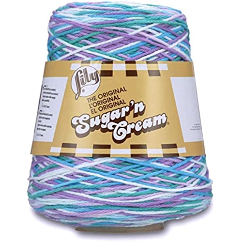 Lily Sugar N Cream Cones Beach Ball Blue Garn – 1 Packung mit 400 g – Baumwolle – #4 Medium – 700 Meter – Stricken, Häkeln und Basteln von Lily