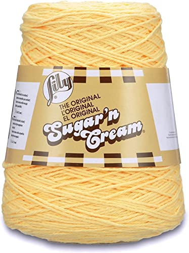 Lily Sugar N Cream Cones Gelbes Garn – 1 Packung mit 400 g – Baumwolle – #4 Medium – 706 Meter – Stricken/Häkeln Lily Sugar N Cream Cones Gelbes Garn – 1 Packung mit 400 g – Baumwolle – #4 Medium – 706 Meter – Stricken/Häkeln von Lily