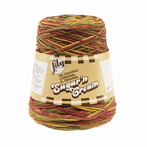 Lily Sugar N Cream Cones Herbstblätter Ombre Garn – 1 Packung mit 400 g – Baumwolle – #4 Medium – 706 Meter – Stricken/Häkeln von Lily