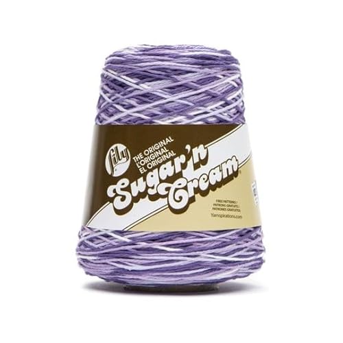 Lily Sugar N Cream Cones Purple Haze-Garn, 1 Packung mit 400 g, 100% Baumwolle, Nr. 4 Kammgarn (Medium), 600 m – Stricken/Häkeln von Lily