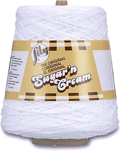 Lily Sugar N Cream Cones Weißes Garn – 1 Packung mit 400 g – Baumwolle – #4 Medium – 706 Meter – Stricken/Häkeln Lily Sugar N Cream Cones Weißes Garn – 1 Packung mit 400 g – Baumwolle – #4 Medium – 706 Meter – Stricken/Häkeln von Lily