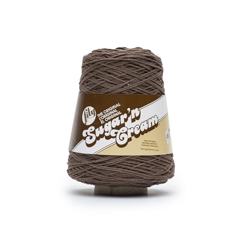 Lily Sugar N Cream Cones warmes braunes Garn, 1 Packung mit 400 g, 100% Baumwolle, Kammgarn Nr. 4 (Medium), 600 m – Stricken/Häkeln von Lily