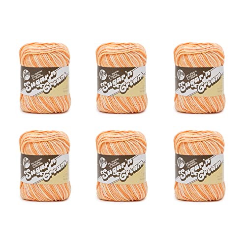 Lily Sugar'N Cream Super Size Soleil Garn – 6 Packungen mit 85 g – Baumwolle – 4 Medium (Kamm) – 150 Meter – Stricken/Häkeln von Lily