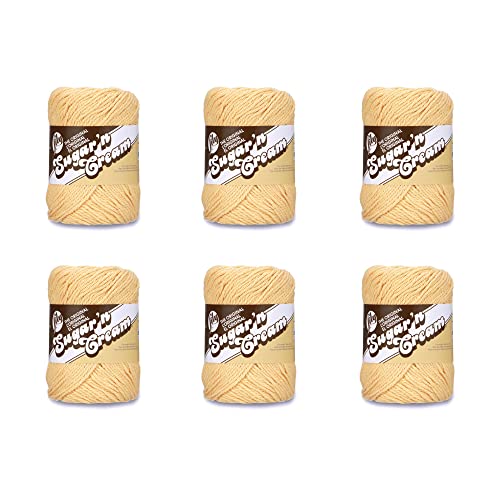 Lily Sugar'N Creme-Garn, 6er-Pack, Country-Gelb, 6 Stück von Lily