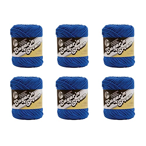 Lily Sugar'N Creme-Garn, 6er-Pack, Dazzle Blue (Blau), 6 Stück von Lily
