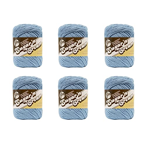 Lily Sugar'N Creme-Garn, 6er-Pack, Hellblau, 6 Stück von Lily