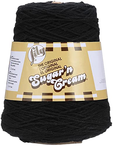 Lily Sugar'n Cream Garn, schwarz, 1 Stück von Lily