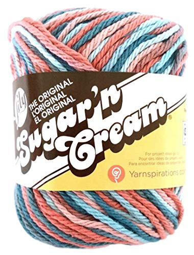 Lily Sugar 'n Cream Garn - Mehrfarben, 100 % Baumwolle, Coral Sease Ombre, 567G von Lily