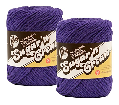 Lily Sugar 'n Cream Garn aus 100 % Baumwolle, 2er-Pack (Grape #0071) von Lily