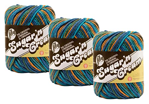 Lily Sugar 'n Cream Garn aus 100 % Baumwolle, Ombres, Drucke, Düfte und Streifen (Capri #2747) von Lily