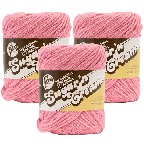Lily Sugar 'n Cream Solid 100% Baumwollgarn (3er-Pack) (Teerose #0042) von Lily