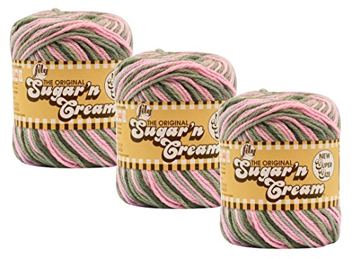 Lily Sugar 'n Cream Super Size 19920 Baumwollgarn, Ombres, Düfte, Streifen, Twists, Pink Camo SS #19920 von Lily